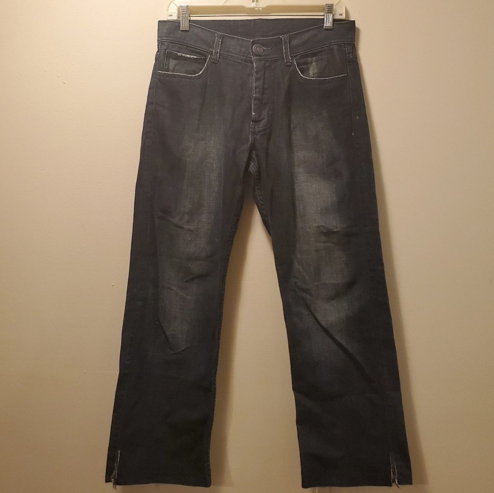 Armani Exchange Dark Blue Gray Denim Printed Jeans